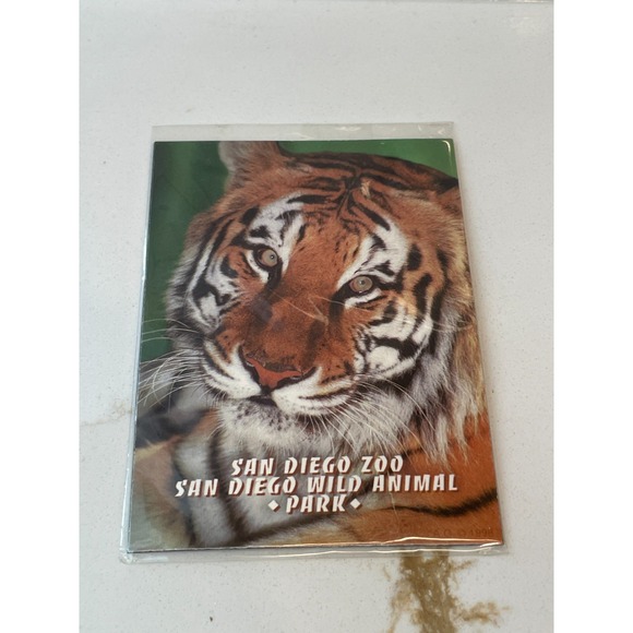 Vintage San Diego Zoo Wild Animal Park Magnet Tiger California USA New Sealed - Picture 1 of 2